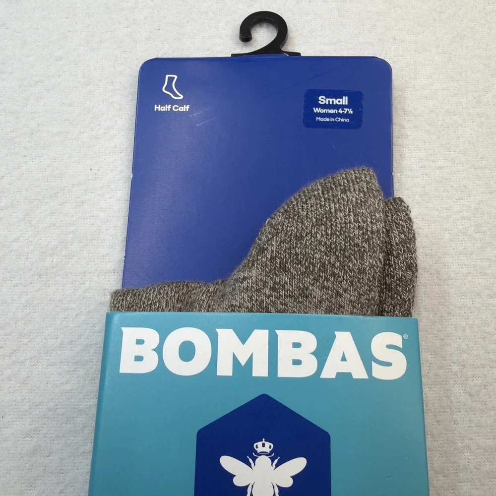 Bombas Half Calf Gripper Socks Cushion Dance Size Small Women's 4-7.5 NWT Brown